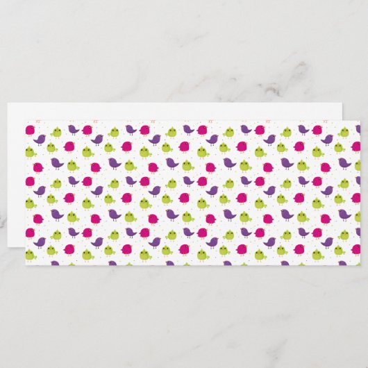 Kute kleurige vogels aankondiging (Voorkant / Achterkant)