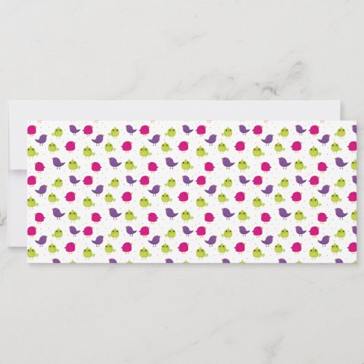 Kute kleurige vogels aankondiging (Voorkant)