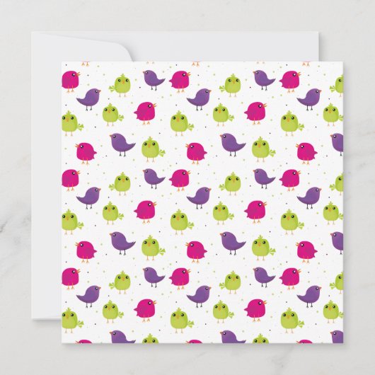 Kute kleurige vogels aankondiging (Voorkant)