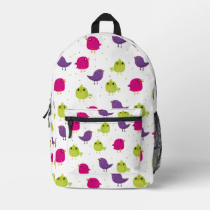 Kute kleurige vogels bedrukte rugzak