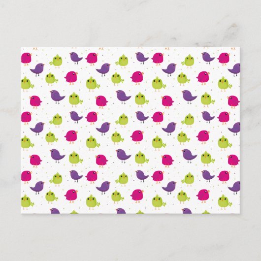 Kute kleurige vogels briefkaart (Voorkant)