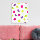 Kute kleurige vogels canvas afdruk (Insitu (Woonkamer))