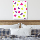 Kute kleurige vogels canvas afdruk (Insitu (Slaapkamer))