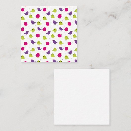 Kute kleurige vogels contactkaartje (Voorkant / Achterkant)