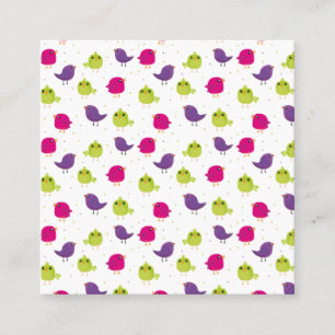 Kute kleurige vogels contactkaartje