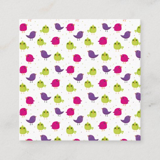 Kute kleurige vogels contactkaartje (Voorkant)