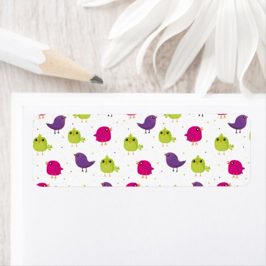 Kute kleurige vogels etiket (Insitu)