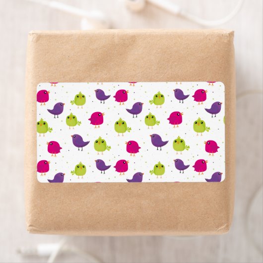 Kute kleurige vogels etiket (Insitu)