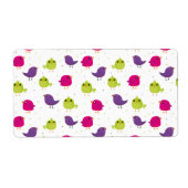 Kute kleurige vogels etiket (Voorkant)