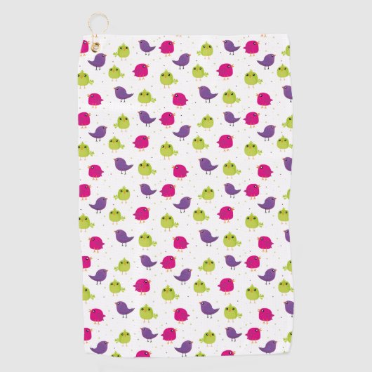 Kute kleurige vogels golfhanddoek (Voorkant)