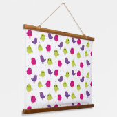 Kute kleurige vogels hangend wandkleed (Gebogen)