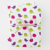 Kute kleurige vogels inpakpapier vel (In situ)