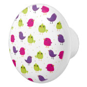 Kute kleurige vogels keramische knop (Rechts)