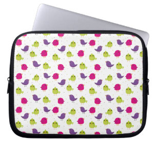 Kute kleurige vogels laptop sleeve