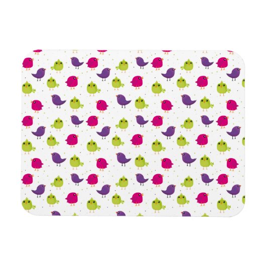 Kute kleurige vogels magneet (Horizontaal)