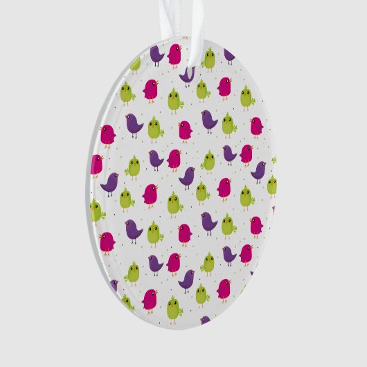 Kute kleurige vogels ornament (voorkant)