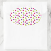 Kute kleurige vogels ovale sticker (Tas)