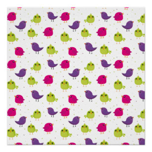 Kute kleurige vogels perfect poster