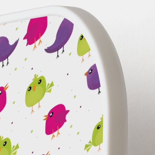 Kute kleurige vogels pickleball paddle (Links Detail)