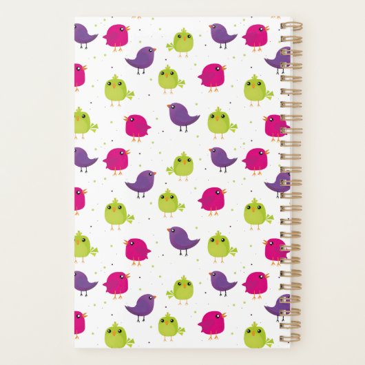 Kute kleurige vogels planner (Achterkant)