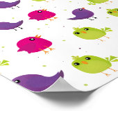 Kute kleurige vogels poster (Hoek)