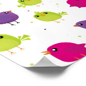Kute kleurige vogels poster (Hoek)