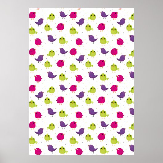 Kute kleurige vogels poster (Voorkant)