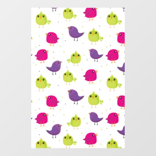 Kute kleurige vogels raamsticker (Vel)