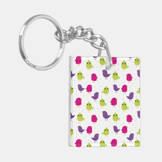 Kute kleurige vogels sleutelhanger (Voorkant Links)
