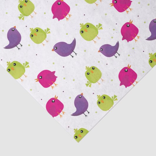 Kute kleurige vogels tissuepapier (Detail)