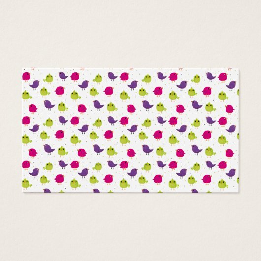 Kute kleurige vogels visitekaartje (Voorkant)