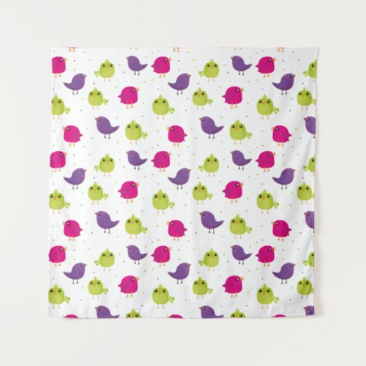 Kute kleurige vogels wandkleed (Voorkant)