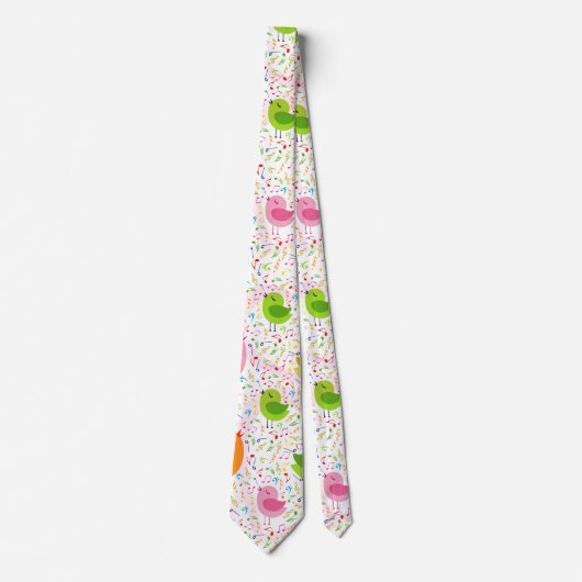 Kute kleurige zingende vogels stropdas (Voorkant)