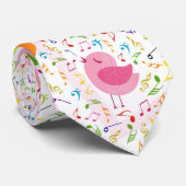 Kute kleurige zingende vogels stropdas (Opgerold)