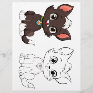 Kute kleurplaat van een cartoonkat