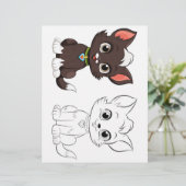 Kute kleurplaat van een cartoonkat (Staand voorkant)