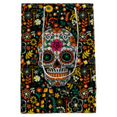 Kute kleurrijke bloemen en Floral Sugar Skull Medium Cadeauzakje (Achterkant)