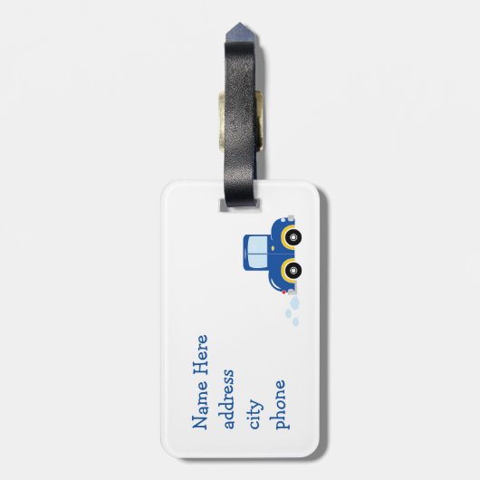 Kute kleurrijke Cartoons auto's Bagagelabel (Achterkant verticaal)