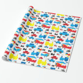 Kute kleurrijke gewassen, treinen en kraakbeen cadeaupapier (Uitgerold)