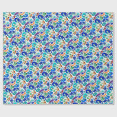 Kute kleurrijke monsters gezichtspatronen Hoesje-M Cadeaupapier (Vlak)