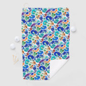 Kute kleurrijke monsters gezichtspatronen Hoesje-M Golfhanddoek (Insitu)