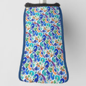 Kute kleurrijke monsters gezichtspatronen Hoesje-M Golfheadcover (Draai 90)