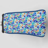 Kute kleurrijke monsters gezichtspatronen Hoesje-M Golfheadcover (Voorkant)