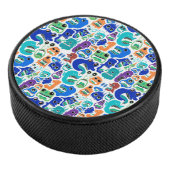 Kute kleurrijke monsters gezichtspatronen Hoesje-M Hockey Puck (3/4)