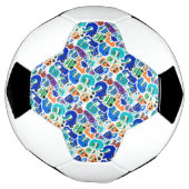 Kute kleurrijke monsters gezichtspatronen Hoesje-M Voetbal (Gedraaid)