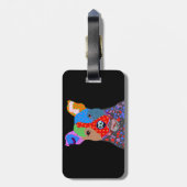 Kute kleurrijke patchwork Pitbull Dog Bagagelabel (Achterkant verticaal)