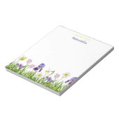 Kute kleurrijke roze Paarse wilde bloemen Notitieblok (Linkerzijde)