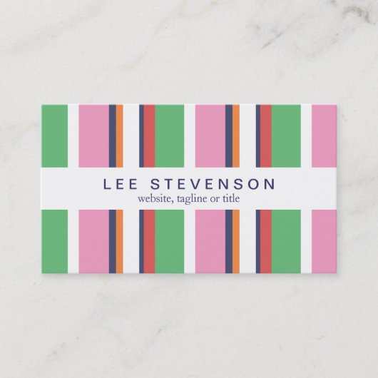 Kute, kleurrijke stripper, stijlvol en preppy visitekaartje (Voorkant)