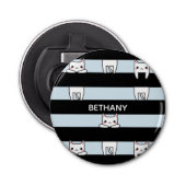 Kute klimmers op gestripte, speciaal gepersonalise button flesopener (Voorkant)