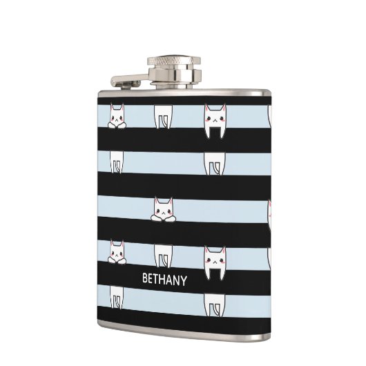 Kute klimmers op gestripte, speciaal gepersonalise heupfles (Links)